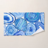 Blauwe grijze plakken bad handdoek (Handdoek)