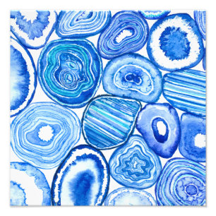 Blauwe grijze plakken foto afdruk