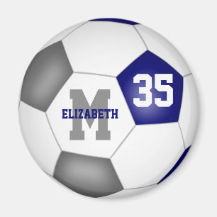 blauwe grijze school kleuren voetbalteam cadeaus magneet