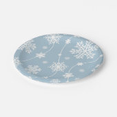 Blauwe grijze sneeuwvlokken Winter wonderland Vaka Papieren Bordje (Gekanteld)