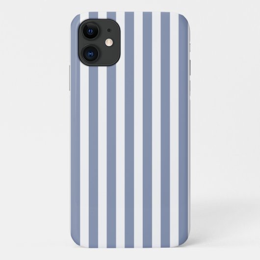 Blauwe grijze strepen en witte snoepjes Case-Mate iPhone case (Achterkant)