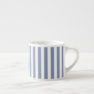 Blauwe grijze strepen en witte snoepjes espresso kop