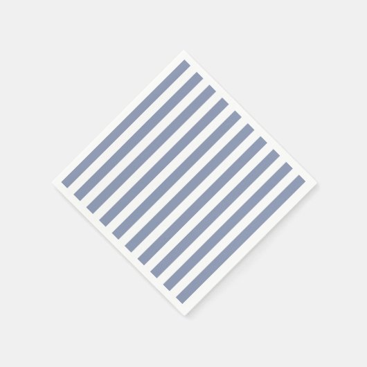 Blauwe grijze strepen en witte snoepjes servet (Hoek)