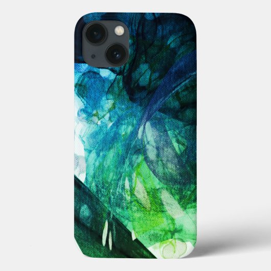 Blauwe groene abstracte kunst Case-Mate iPhone case (Achterkant)