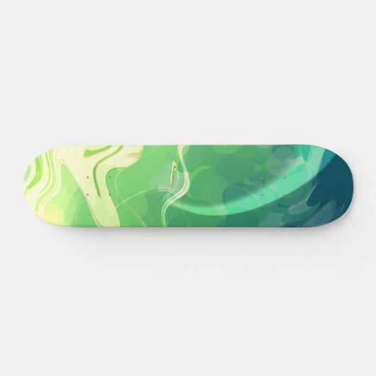 Blauwe Groene Abstracte Oceaan Skateboard (Horizontaal)