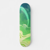Blauwe Groene Abstracte Oceaan Skateboard (Voorkant)