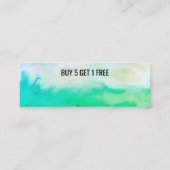 Blauwe groene Abstracte Waterverf 5 Klantenkaartje (Achterkant)