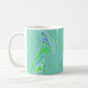 Blauwe Groene Amoeba Wave Koffiemok