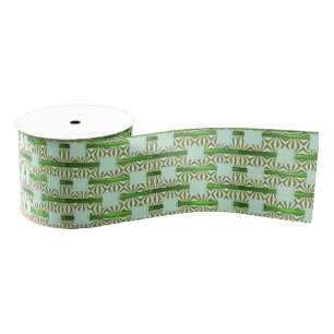 blauwe groene - bloemkool grosgrain lint