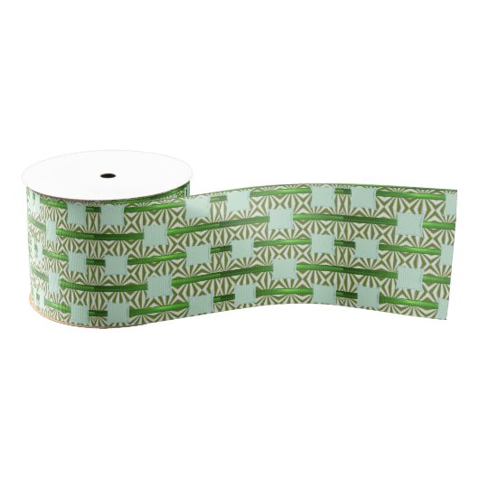 blauwe groene - bloemkool grosgrain lint (Spoel)