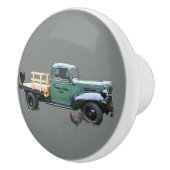 Blauwe groene  Boerderij Tendelbak Pull Grey Keramische Knop (Rechts)