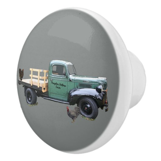 Blauwe groene  Boerderij Tendelbak Pull Grey Keramische Knop (Rechts)