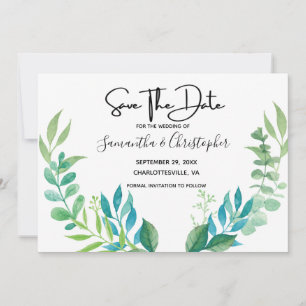 Blauwe groene boon Eucalyptus Leaves Save The Date