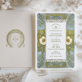  blauwe groene bruiloft nieuwe kunst kaart