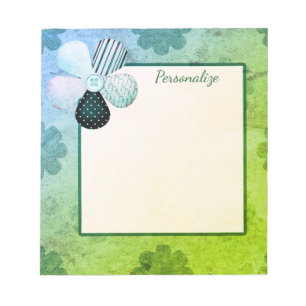 Blauwe groene Button voor de verklikkerlak Notitieblok