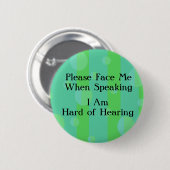 Blauwe groene Button voor het horen van mensen (Voorkant /achterkant)