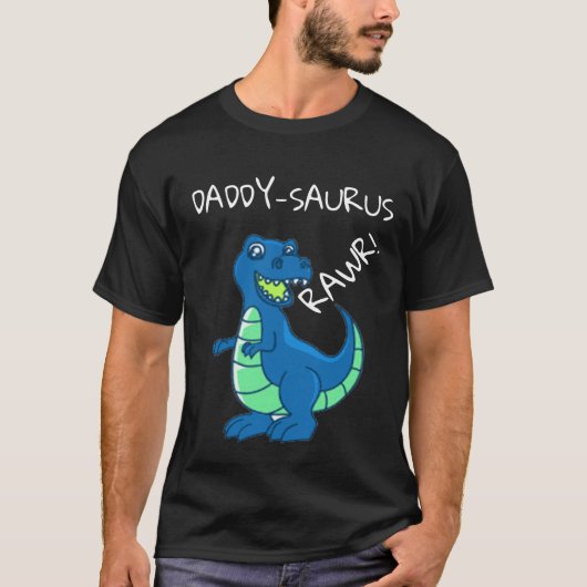 Blauwe Groene Dinosaurus Verjaardag Papa van Verja T-shirt (Voorkant)