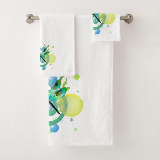 Blauwe groene dragonfly bad handdoek (Insitu)