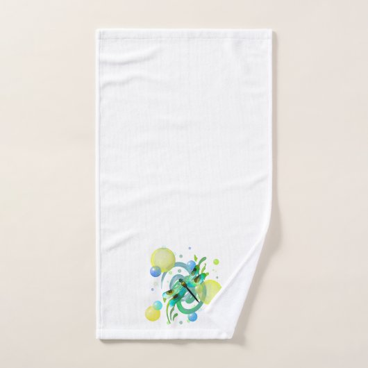 Blauwe groene dragonfly bad handdoek (Handdoek)
