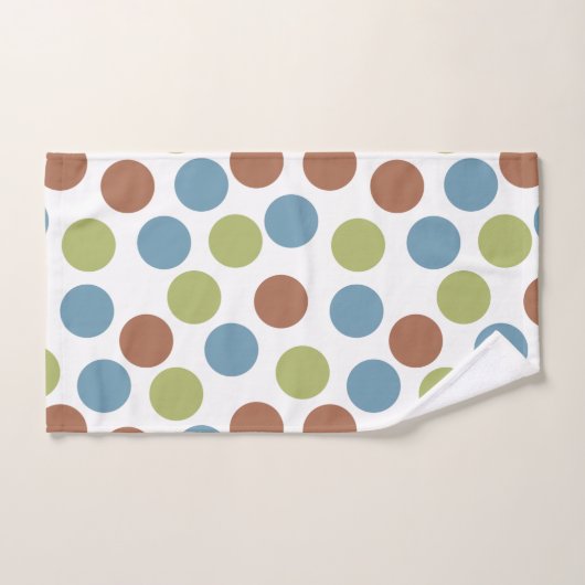 Blauwe, groene en bruine Stippen Bad Handdoek (Handdoek)