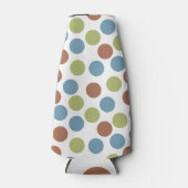 Blauwe, groene en bruine Stippen Flesjeskoeler (Voorkant)