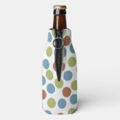 Blauwe, groene en bruine Stippen Flesjeskoeler (Fles Achterkant)