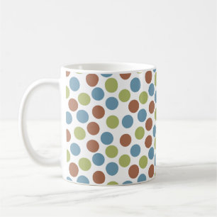 Blauwe, groene en bruine Stippen Koffiemok