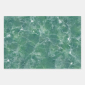 Blauwe, groene en koraalkleurige textuur inpakpapier vel (Voorkant 3)