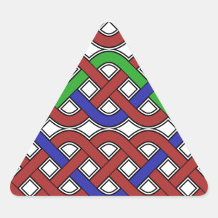 Blauwe, groene en rode Keltische knopen Driehoek Sticker