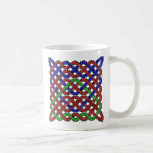 Blauwe, groene en rode Keltische knopen Koffiemok