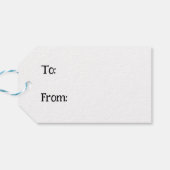 Blauwe, groene en witte ziren Abstracte fluïde kun Cadeaulabel (Achterkant Horizontaal)