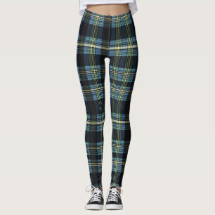 Blauwe, groene en zwarte Tartan Leggings