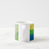 Blauwe, groene, gele Abstracte Espresso-Mok Espresso Kop (Achterkant)