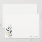 Blauwe groene goudmakerij notitiekaartje (Voorkant / Achterkant)