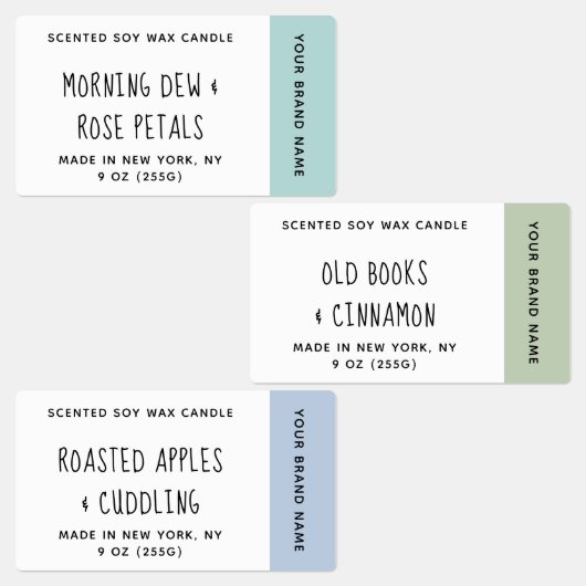 Blauwe groene kaarsenetiketten labels (Groep)