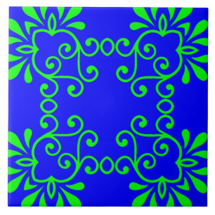Blauwe & Groene Keramische Tegels Tegeltje