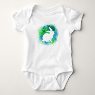 Blauwe groene konijn romper