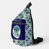 Blauwe groene kwal sling bag (Rechterhoek)