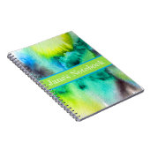 Blauwe groene marmer waterverf notitieboek (Rechterzijde)