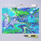 Blauwe groene marmer Zwirls van zaterdag of baby s Tissuepapier (Craft)