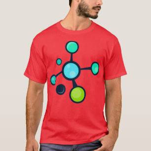 Blauwe groene moleculen wetenschapspatroon t-shirt