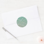 Blauwe Groene Oceaan Zomer Strand Golven Ronde Sticker (Envelop)