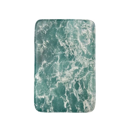 Blauwe groene oceaangolven badmat (Voorkant Verticaal)