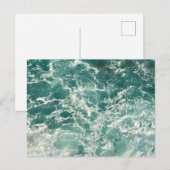 Blauwe groene oceaangolven briefkaart (Voorkant / Achterkant)