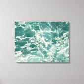 Blauwe groene oceaangolven canvas afdruk (Voorkant)