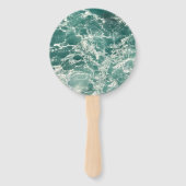 Blauwe groene oceaangolven handwaaier (Voorkant)