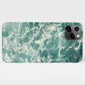 Blauwe groene oceaangolven iPhone hoesje (Achterkant horizontaal)