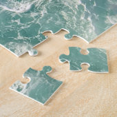 Blauwe groene oceaangolven legpuzzel (Zijkant)