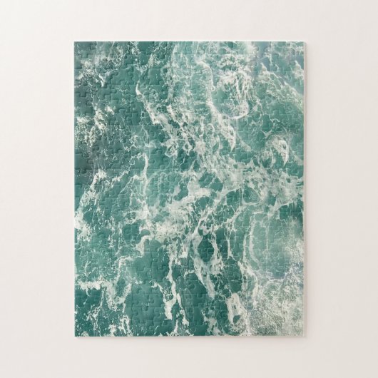 Blauwe groene oceaangolven legpuzzel (Verticaal)