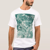 Blauwe groene oceaangolven t-shirt (Voorkant)
